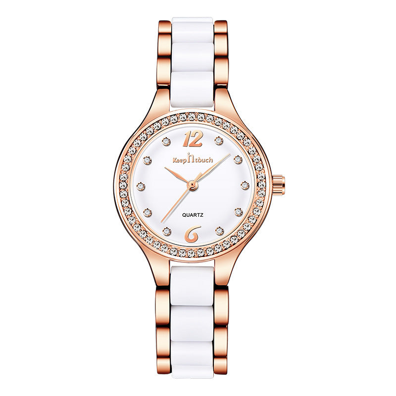 Luxury Women’s Quartz Watch – Elegant Diamond Wristwatch with Gift Box
