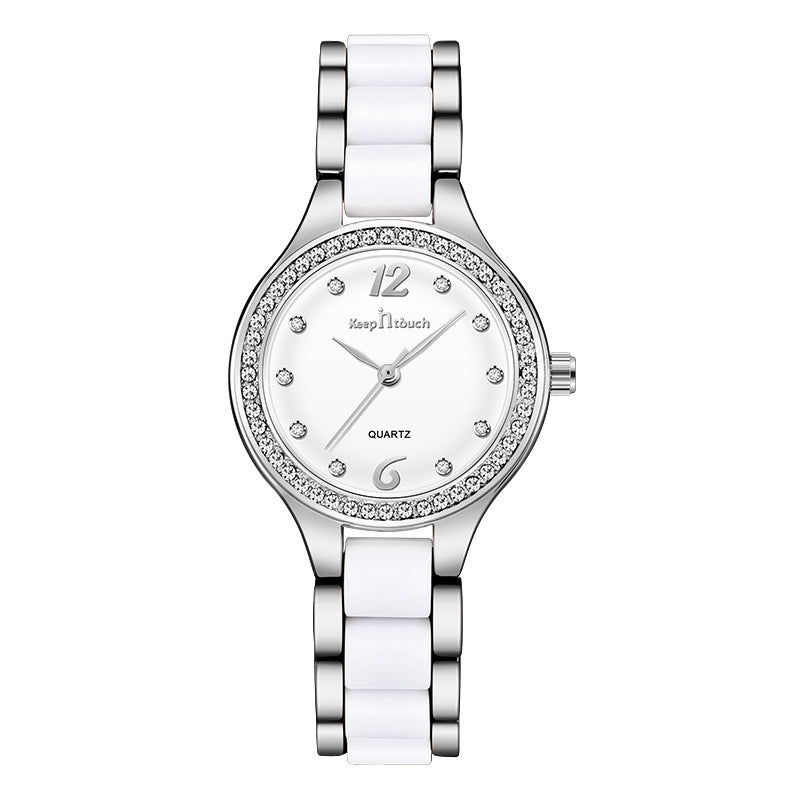 Luxury Women’s Quartz Watch – Elegant Diamond Wristwatch with Gift Box