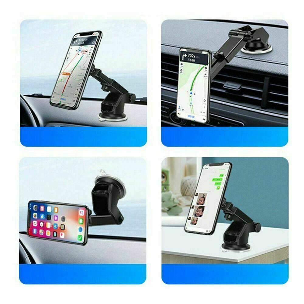 Magnetic Car Phone Mount with Suction Cup – 360° Adjustable Dashboard & Windshield Holder