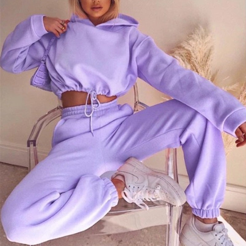 2-Piece Jogging Suit for Women – Long Sleeve Hoodie & Sweatpants Set