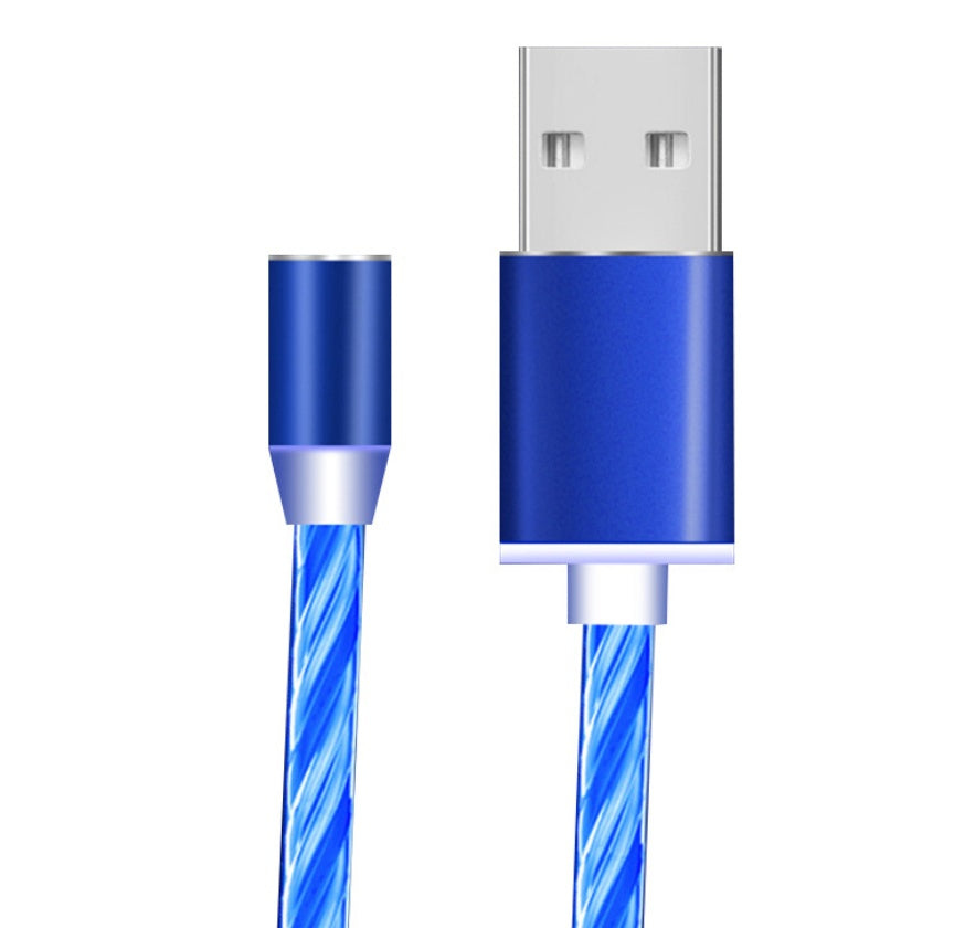 Magnetic LED Charging Cable for iPhone, Android & Type-C – 360° Flowing Light