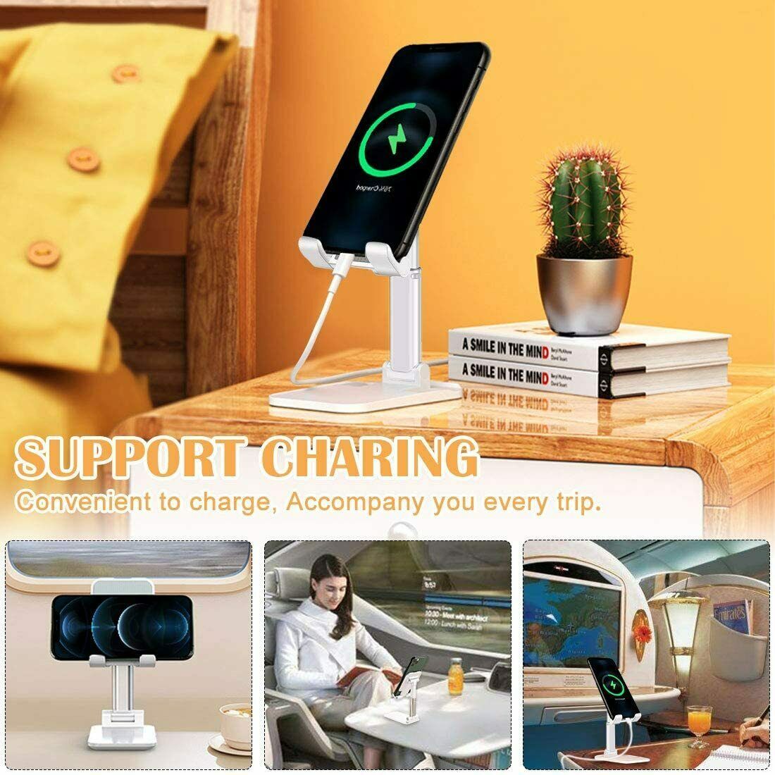 Foldable Desktop Phone & Tablet Stand – Adjustable Holder for iPhone, iPad & Android