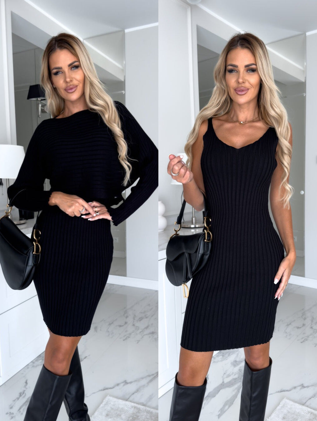 2-Piece Women’s Long Sleeve Top & Bodycon Skirt Set – Fall/Winter Outfit