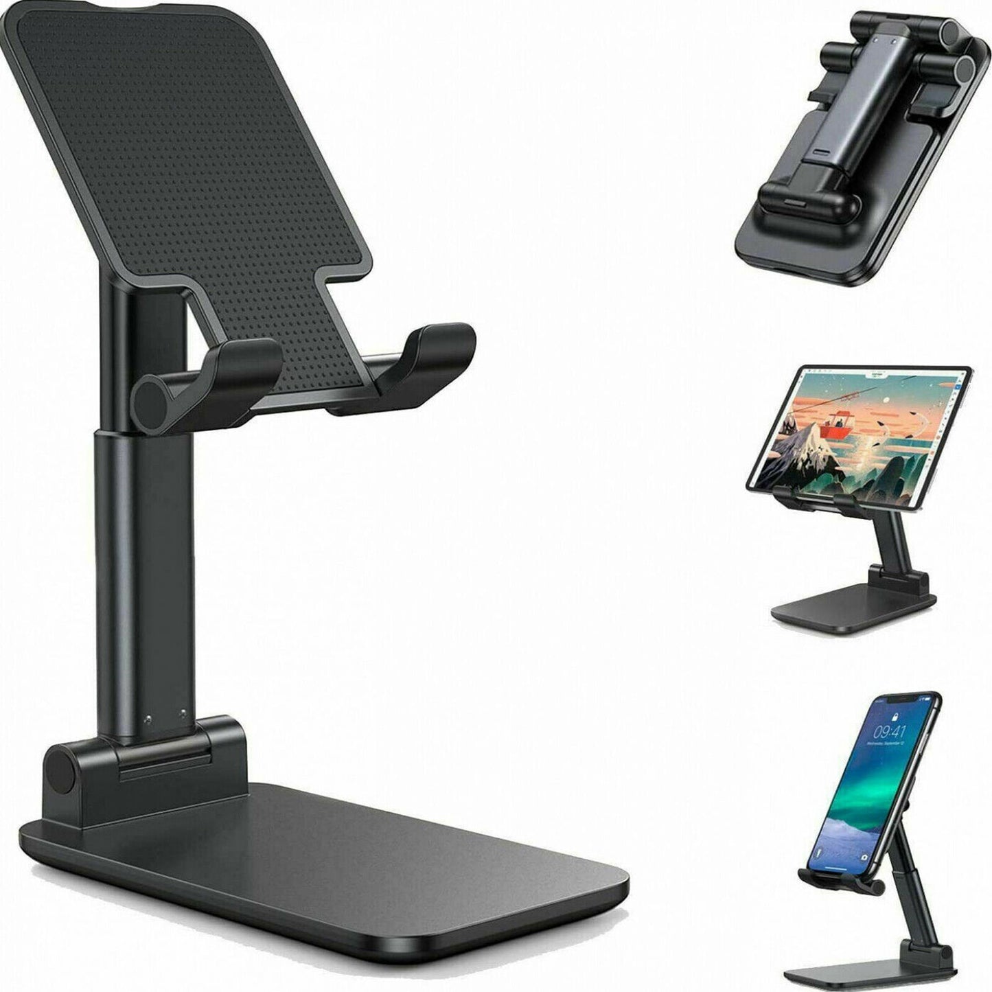 Foldable Desktop Phone & Tablet Stand – Adjustable Holder for iPhone, iPad & Android