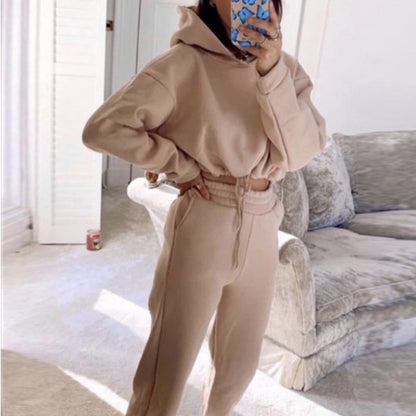 2-Piece Jogging Suit for Women – Long Sleeve Hoodie & Sweatpants Set