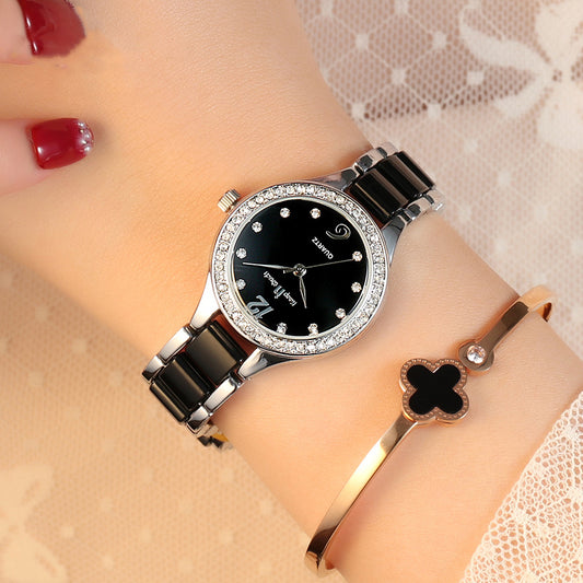 Luxury Women’s Quartz Watch – Elegant Diamond Wristwatch with Gift Box