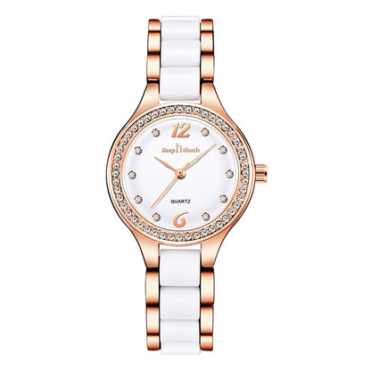 Luxury Women’s Quartz Watch – Elegant Diamond Wristwatch with Gift Box