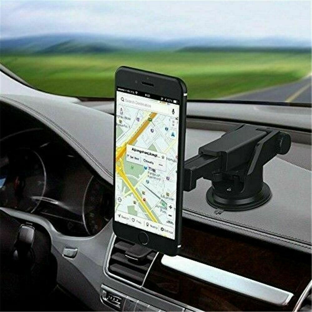 Magnetic Car Phone Mount with Suction Cup – 360° Adjustable Dashboard & Windshield Holder