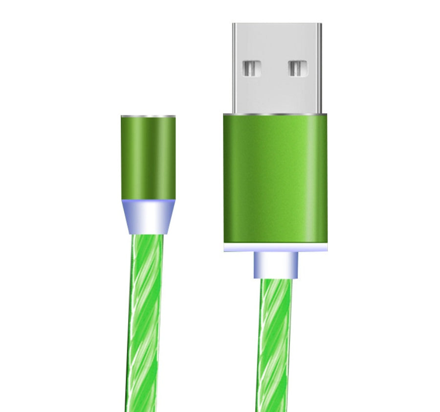 Magnetic LED Charging Cable for iPhone, Android & Type-C – 360° Flowing Light