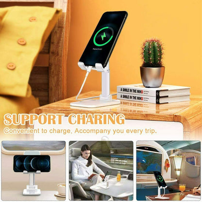 Foldable Desktop Phone & Tablet Stand – Adjustable Holder for iPhone, iPad & Android