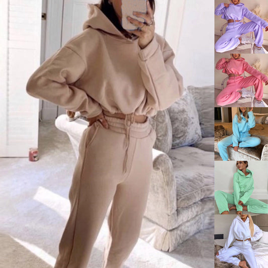 2-Piece Jogging Suit for Women – Long Sleeve Hoodie & Sweatpants Set