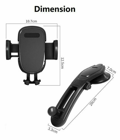 360° Rotatable Dashboard Phone Mount – Universal Car Holder for GPS & Smartphones